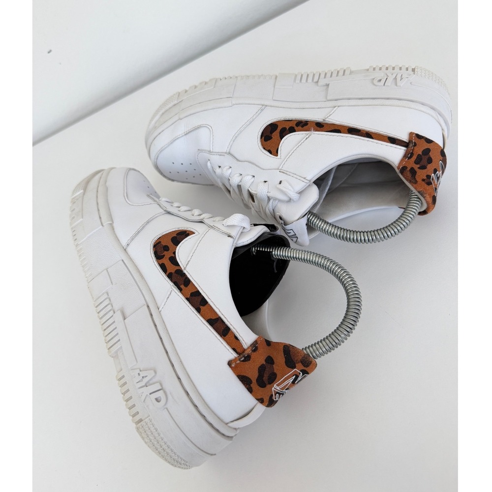 Nike Air Force 1 Pixel Leopard White Sneakers DH9632-101 Low Top Sz 8.5 Baddie - Picture 13 of 16